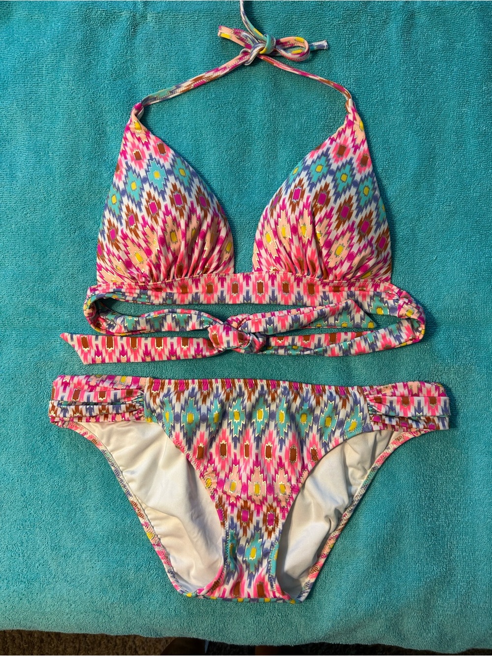 Victoria's Secret Multi-Color Geometric Two-Piece Bikini